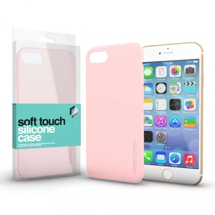 XPROTECTOR iPhone 7/8/SE 2020 puha tapintású púder pink szilikon tok