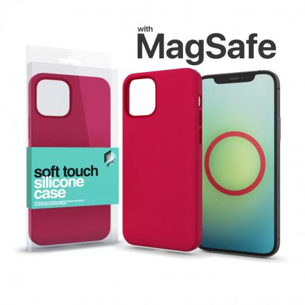 XPRO MagSafe rögzítésű Soft Touch Szilikon tok Apple Iphone 13 Pro Max készülékhez - piros