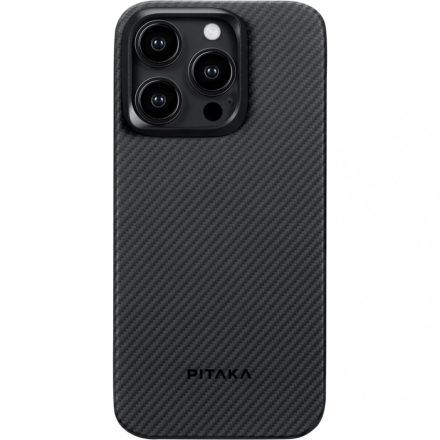 Pitaka MagEZ Case 4 Black / Grey Twill 600D Apple iPhone 15 Pro készülékhez - MagSafe rögzítéssel