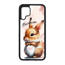   Kérd a neveddel - Szíves pocakú nyuszika szilikon Huawei tok