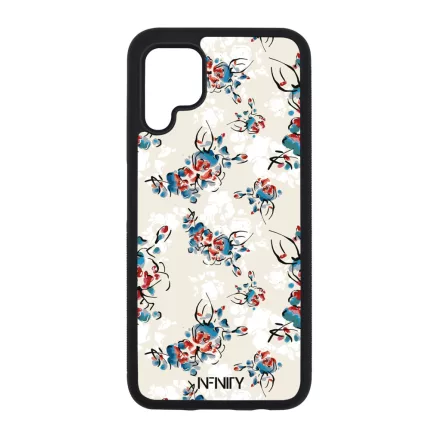 Művészi kék piros virágok  szilikon Huawei tok tok