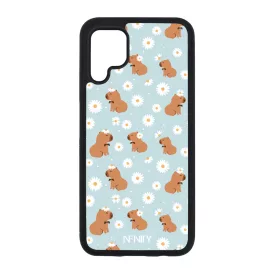 Cuki türkiz fehér virágos capybara Huawei szilikon tok