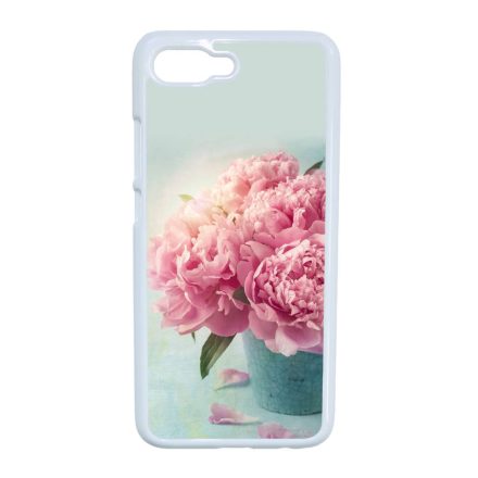 virágos tavaszi vintage rózsaszín rózsás Huawei Honor 10 fehér tok