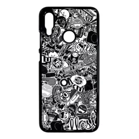stickerbomb matricabomba Honor 10 Lite fekete tok
