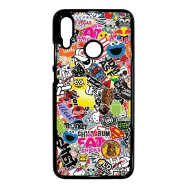 stickerbomb matricabomba Honor 10 Lite fekete tok