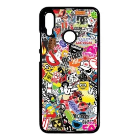 stickerbomb matricabomba Honor 10 Lite fekete tok