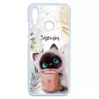 Kávézós cicus - Téli mintás Honor 10 Lite tok