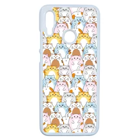 Tündéri Kawaii cica mintás Honor 10 Lite tok