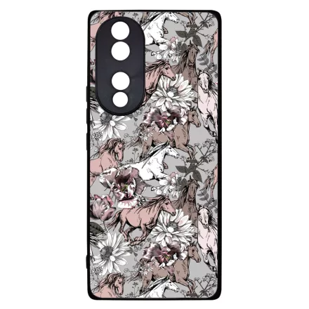 Csodaszép szürke vintage lovas mintás Honor 70 tok