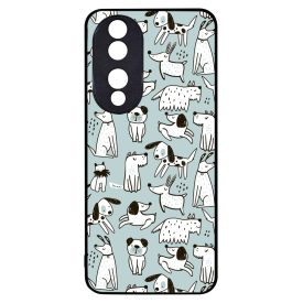 Türkiz aranyos rajzolt kutya mintás Honor 90 tok