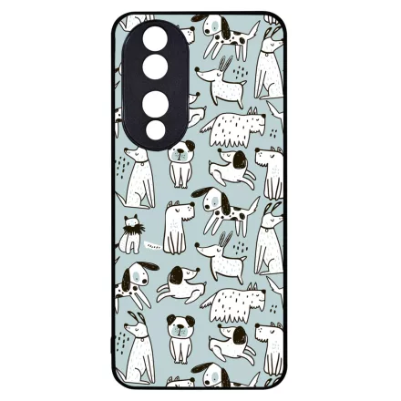 Türkiz aranyos rajzolt kutya mintás Honor 90 tok