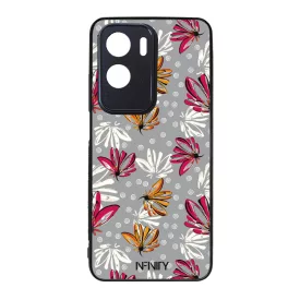 Különleges szürke virágos Art Honor 90 Lite tok