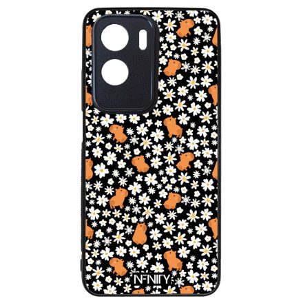 Cuki feketén fehér virágos capybara Honor 90 Lite tok