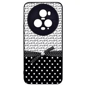 szerelem love fekete fehér pöttyös Honor Magic 5 Pro tok