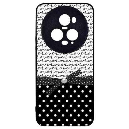 szerelem love fekete fehér pöttyös Honor Magic 5 Pro tok