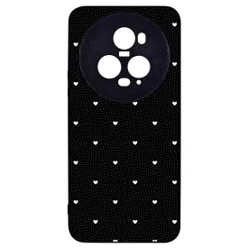 Elegáns szívecskés - BLACK - szives csajos  Honor Magic 5 Pro tok