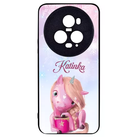 Unikornis és kávé - Téli mintás Honor Magic 5 Pro tok