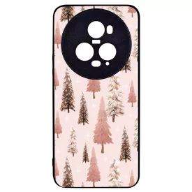 Rózsaszín karácsonyi fenyőfa mintás Honor Magic 5 Pro tok