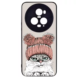 Cuki sapkás cica Honor Magic 5 Pro tok