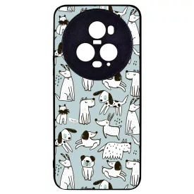 Türkiz aranyos rajzolt kutya mintás Honor Magic 5 Pro tok