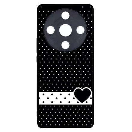 szerelem love szivecskés fekete fehér pöttyös Honor Magic 6 Lite tok