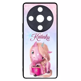 Unikornis és kávé - Téli mintás Honor Magic 6 Lite tok