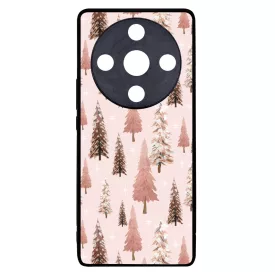 Rózsaszín karácsonyi fenyőfa mintás Honor Magic 6 Lite tok