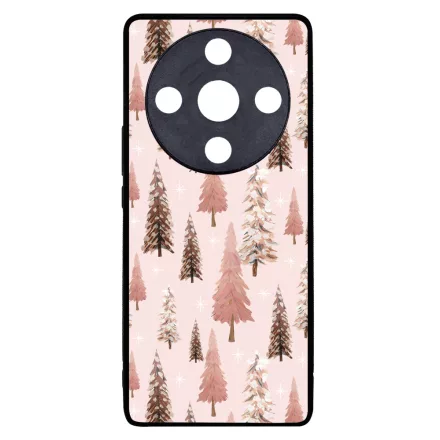 Rózsaszín karácsonyi fenyőfa mintás Honor Magic 6 Lite tok