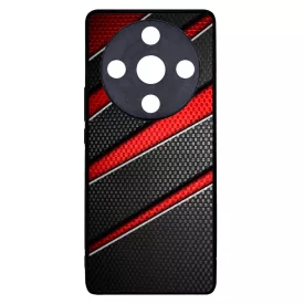 Piros fekete csíkos karbon mintás Honor Magic 6 Lite tok