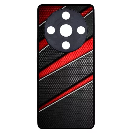 Piros fekete csíkos karbon mintás Honor Magic 6 Lite tok