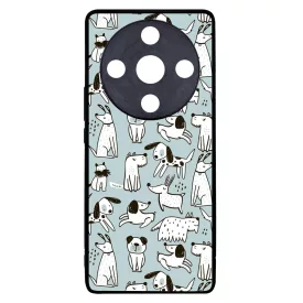 Türkiz aranyos rajzolt kutya mintás Honor Magic 6 Lite tok