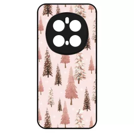 Rózsaszín karácsonyi fenyőfa mintás Honor Magic 7 Pro tok