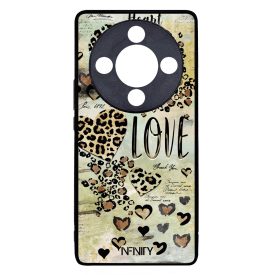 Szépséges leopárd mintás szívek Honor Magic 8 Lite tok