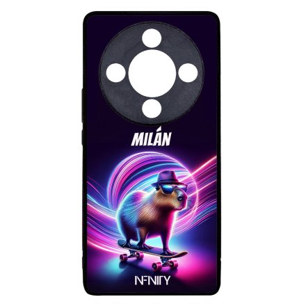 Névvel kérhető - Retro deszkás capybara Honor Magic 8 Lite tok