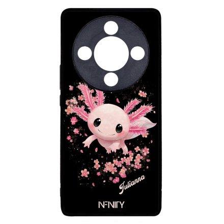 Névvel kérhető - Cuki Rózsaszín virágos Axolotl Honor Magic 8 Lite tok