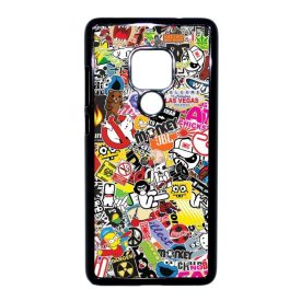stickerbomb matricabomba Huawei Mate 20 fekete tok