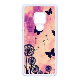 pillangós lepkés pitypang tavaszi Huawei Mate 20 fehér tok