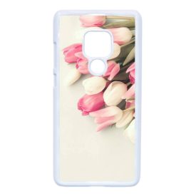 virágos tulipános tavaszi Huawei Mate 20 fehér tok