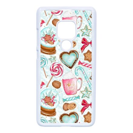 téli karácsonyi csajos mintás Huawei Mate 20 fehér tok