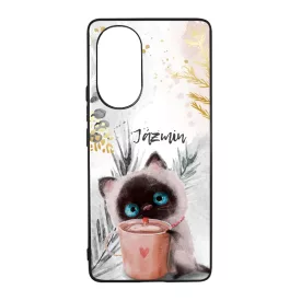 Kávézós cicus - Téli mintás Huawei Nova 9 tok