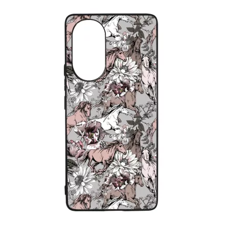 Csodaszép szürke vintage lovas mintás Huawei Nova 9 tok