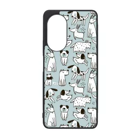 Türkiz aranyos rajzolt kutya mintás Huawei Nova 9 SE tok