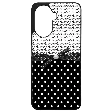 szerelem love fekete fehér pöttyös Huawei Nova Y70 tok