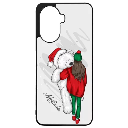 Kérd a neveddel - Lány & Maci - csajos karácsony Huawei Nova Y70 tok