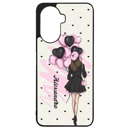 Kérd a Neveddel - Ballon Girl - Pink szerelem valentin napi Huawei Nova Y70 tok