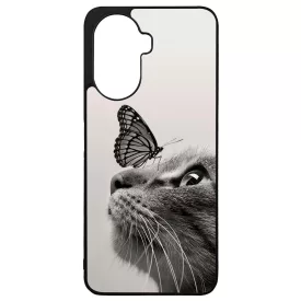 Cica és Pillangó - macskás Huawei Nova Y70 tok