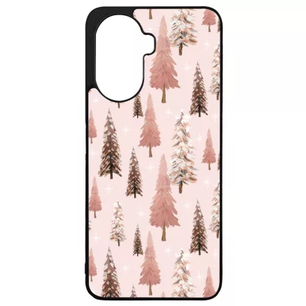 Rózsaszín karácsonyi fenyőfa mintás Huawei Nova Y70 tok