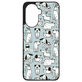 Türkiz aranyos rajzolt kutya mintás Huawei Nova Y70 tok