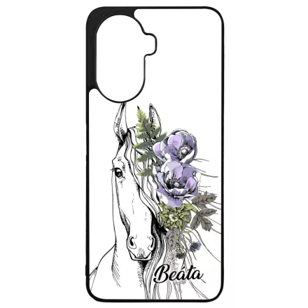 Rajzolt virágos lovas Huawei Nova Y70 tok