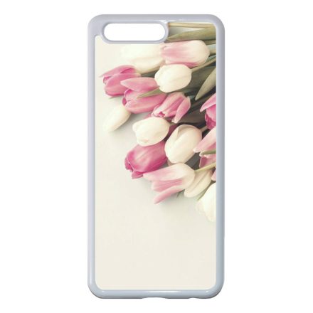 virágos tulipános tavaszi Huawei P10 fehér tok
